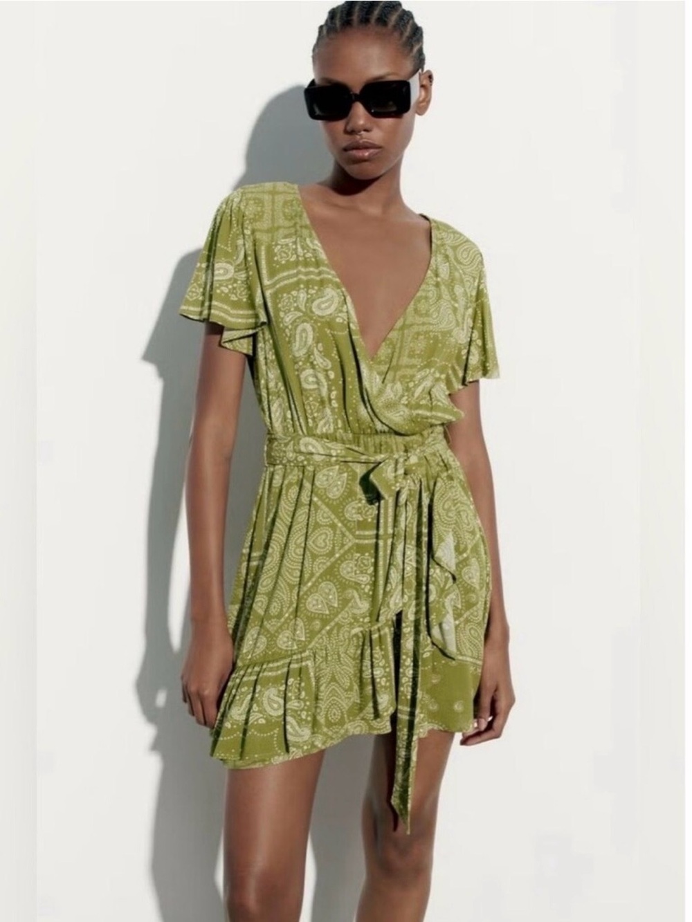 NWOT Zara Paisley Bandana Handkerchief Dress with Belt, XS